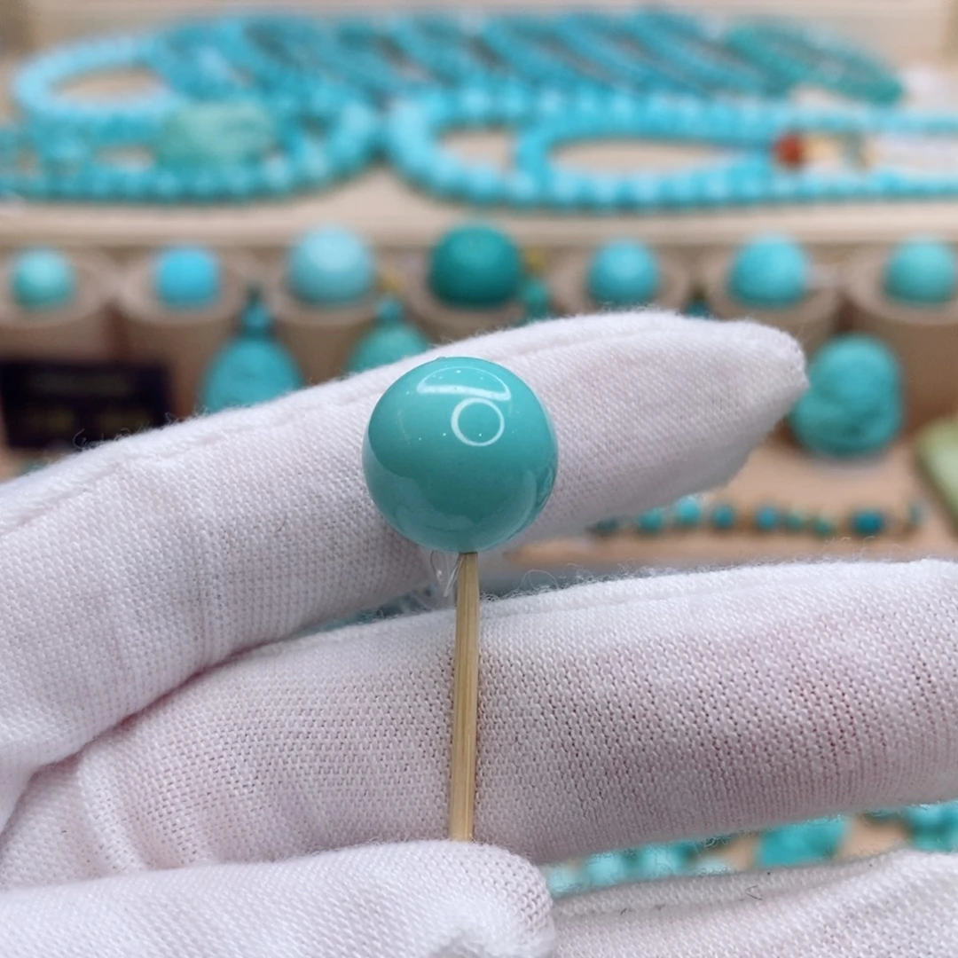 绿松石未镶嵌珠宝奇石13.5mm