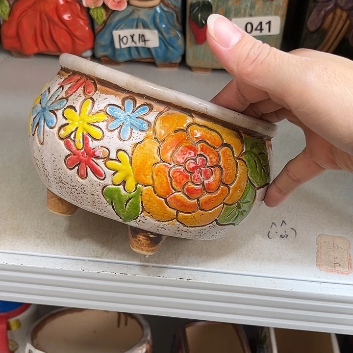 粗陶材质多肉花盆