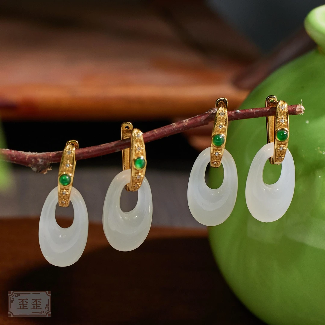 非遗好物分享【歪歪】和田玉白玉耳饰礼物（多样性发一）X-N8365