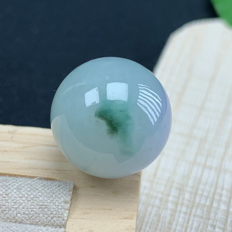 优惠单珠卡15.4缅甸天然A货翡翠飘花绿色转运珠路路通配珠隔珠