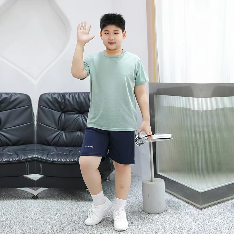 男童夏季运动套装胖童宽松薄款休闲两件套儿童夏装无袖冰感速干衣