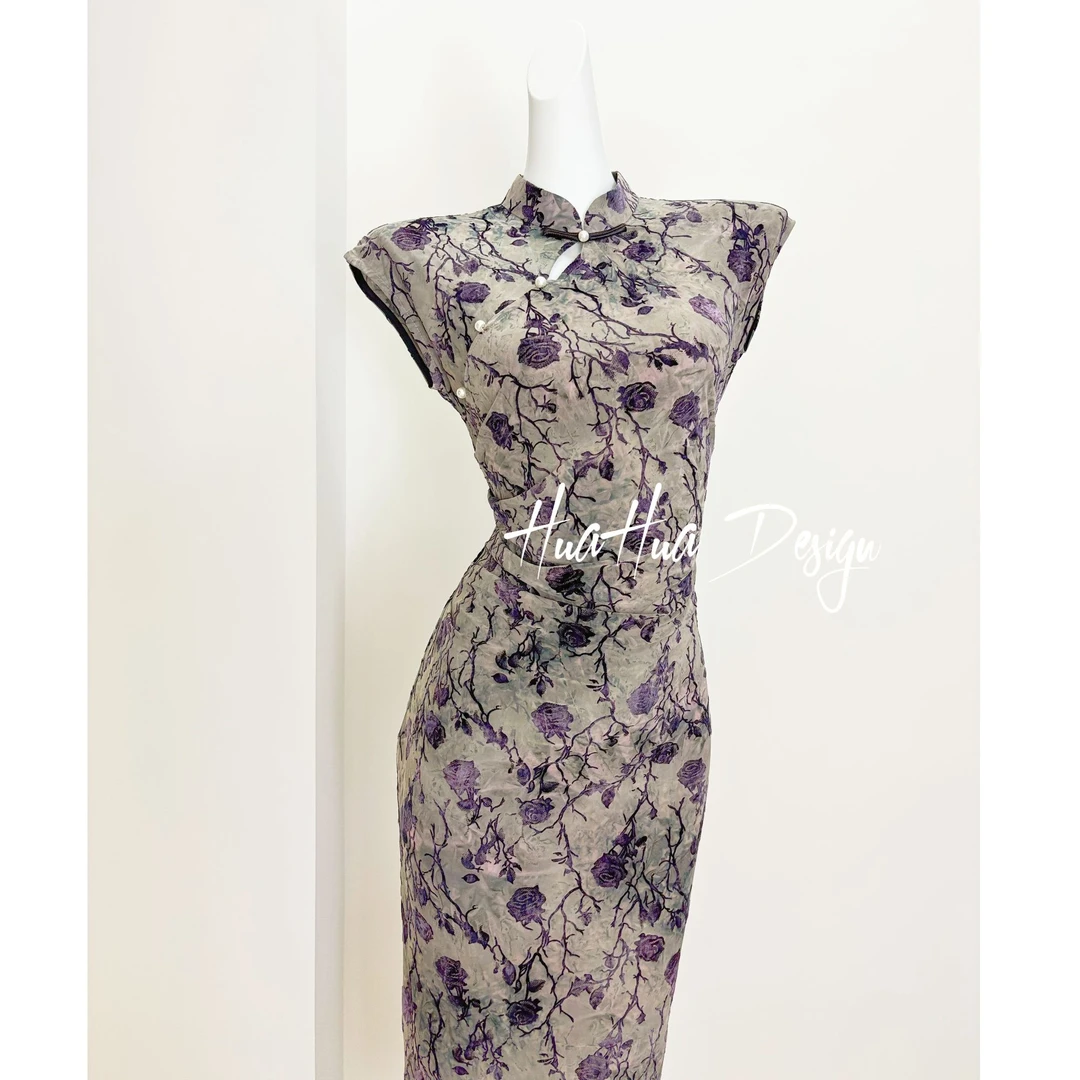 苏故里【花容月貌】文艺复古无袖日常旗袍优雅立领显瘦修身