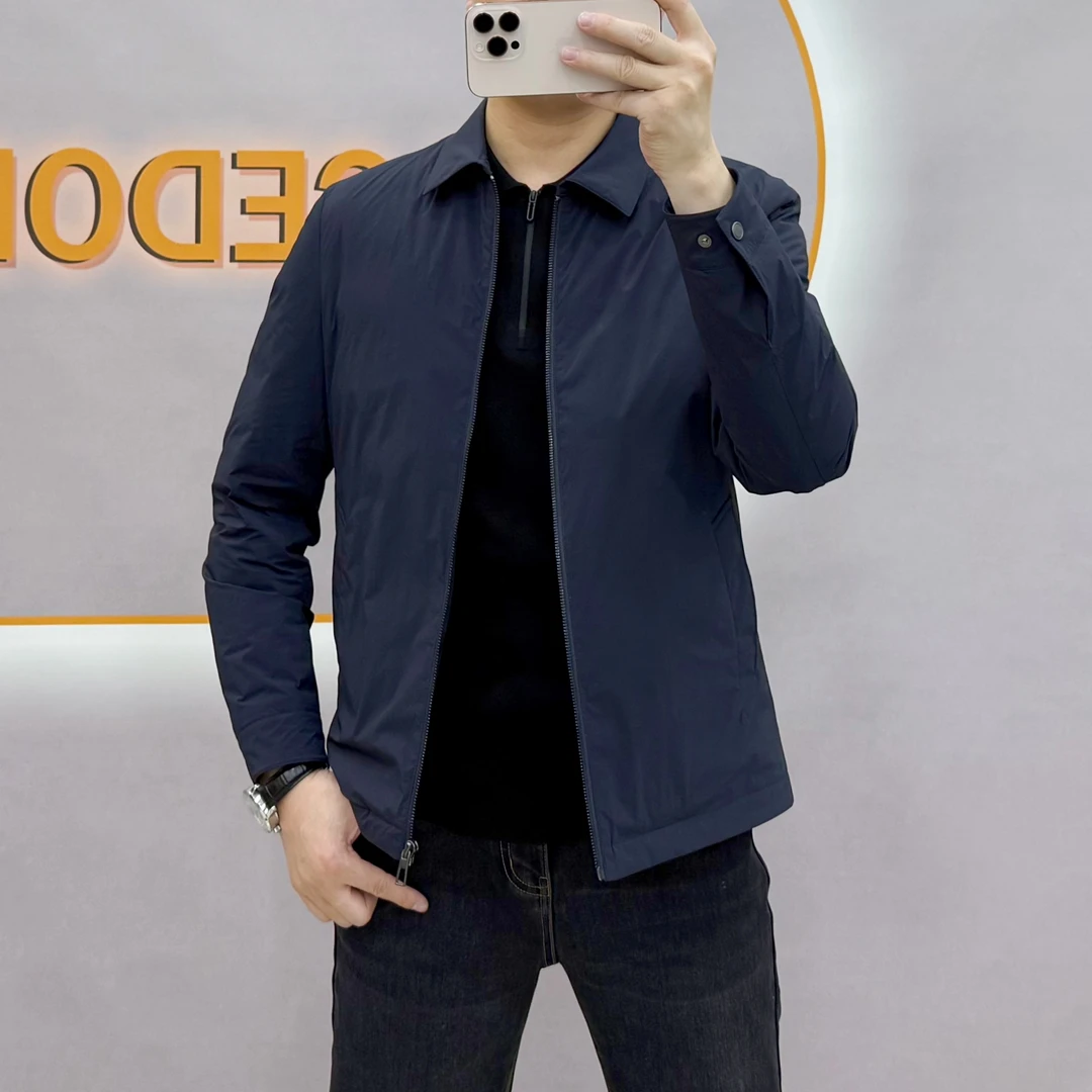 35959款男士冬季鹅绒服商务休闲简单大气轻便保暖男款短款外套