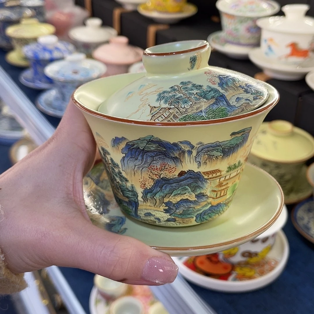 陶景德陶瓷盖碗茶具