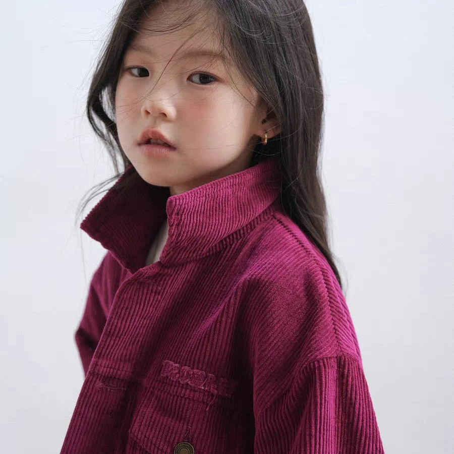 女童灯芯绒女孩大童春秋季新款韩版翻领夹克休闲女儿童衣服