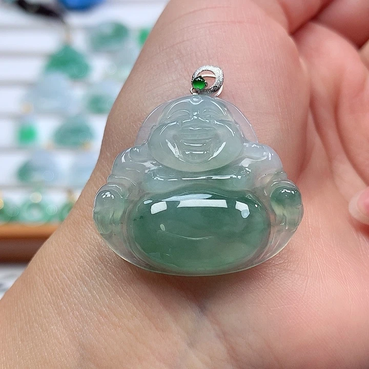 翡翠18K金镶嵌吊坠(赠链)29.2-33-5.5