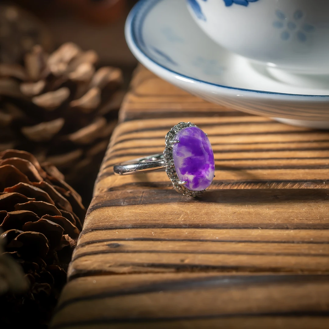 世间臻宝-18K金冰种帝王紫舒俱来戒指/多样性发/发一件/P6610/