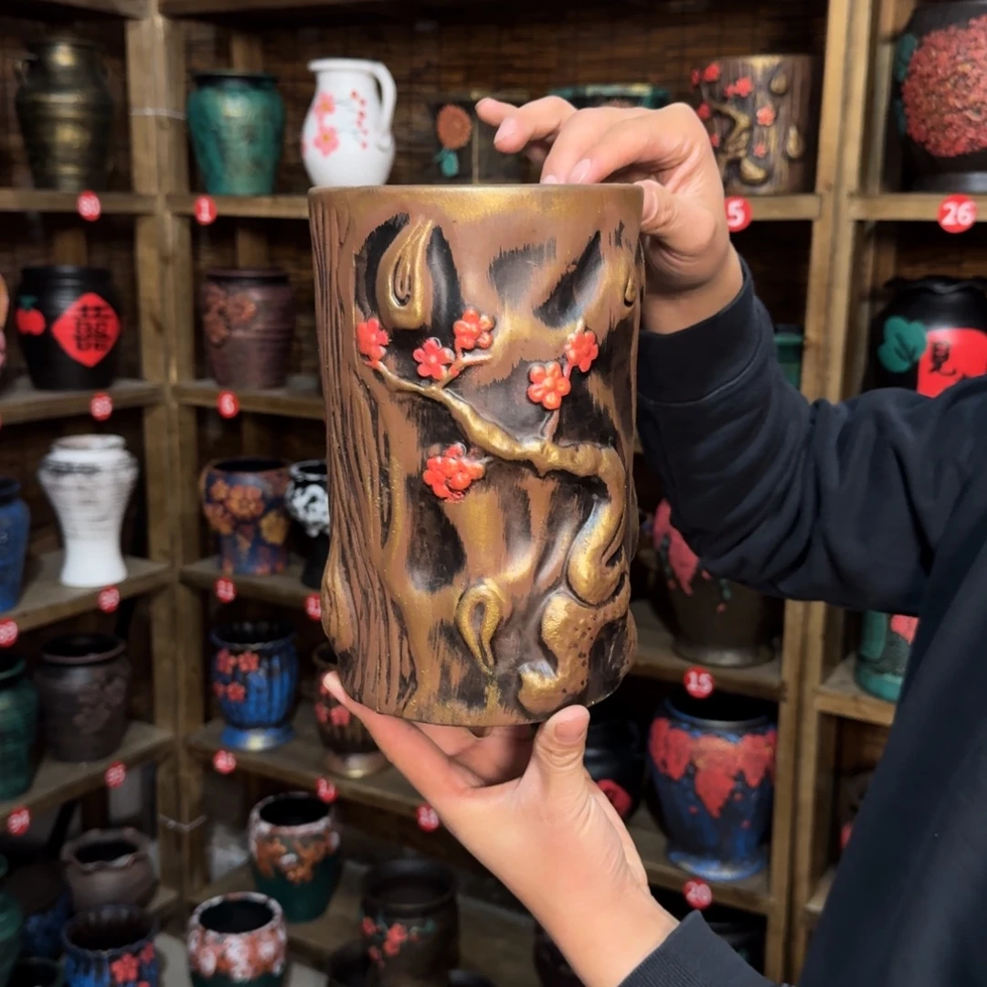 带孔高端浮雕花盆炸炸炸