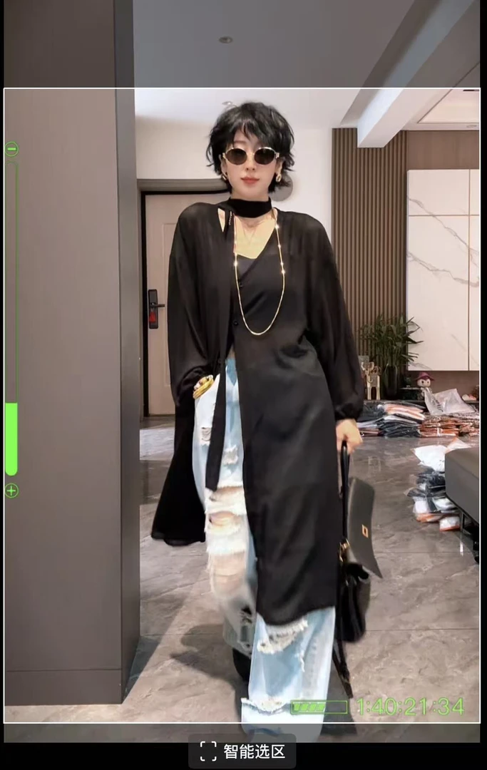 富婆个性夏法式复古浪漫长款风情薄纱外开衫气质