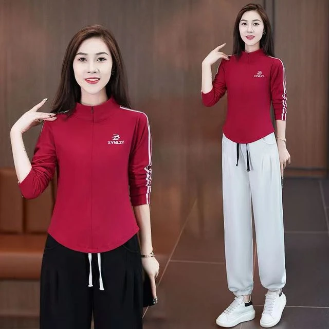 杨丽萍新款秋冬广场舞服装上衣棉高弹立领长袖运动跳操曳步舞蹈服