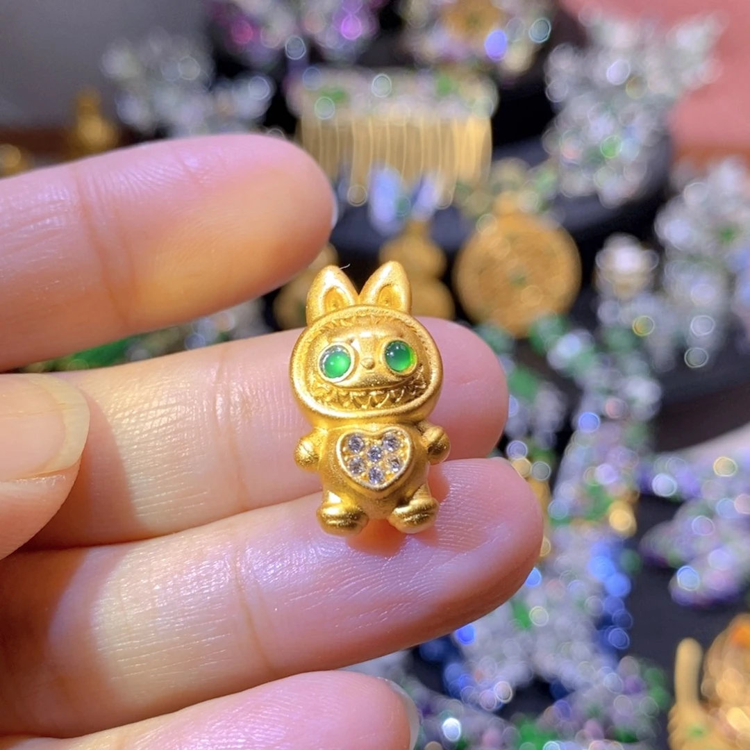 吊坠(不含链)银S925镶嵌翡翠