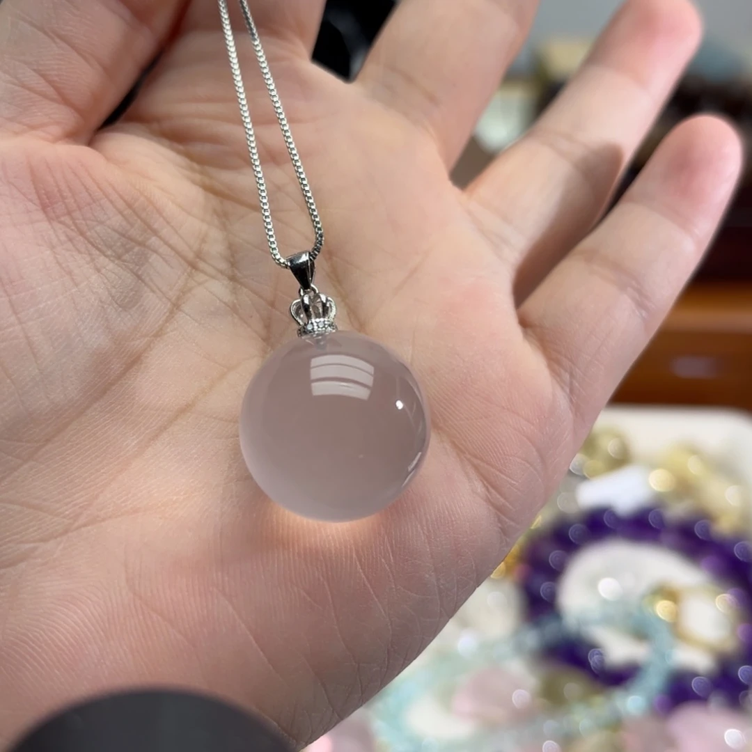 未镶嵌手链水晶粉水晶吊坠