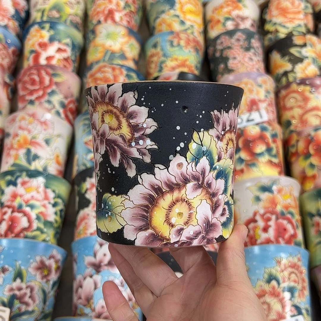 景德镇炫彩手绘口10.5高10