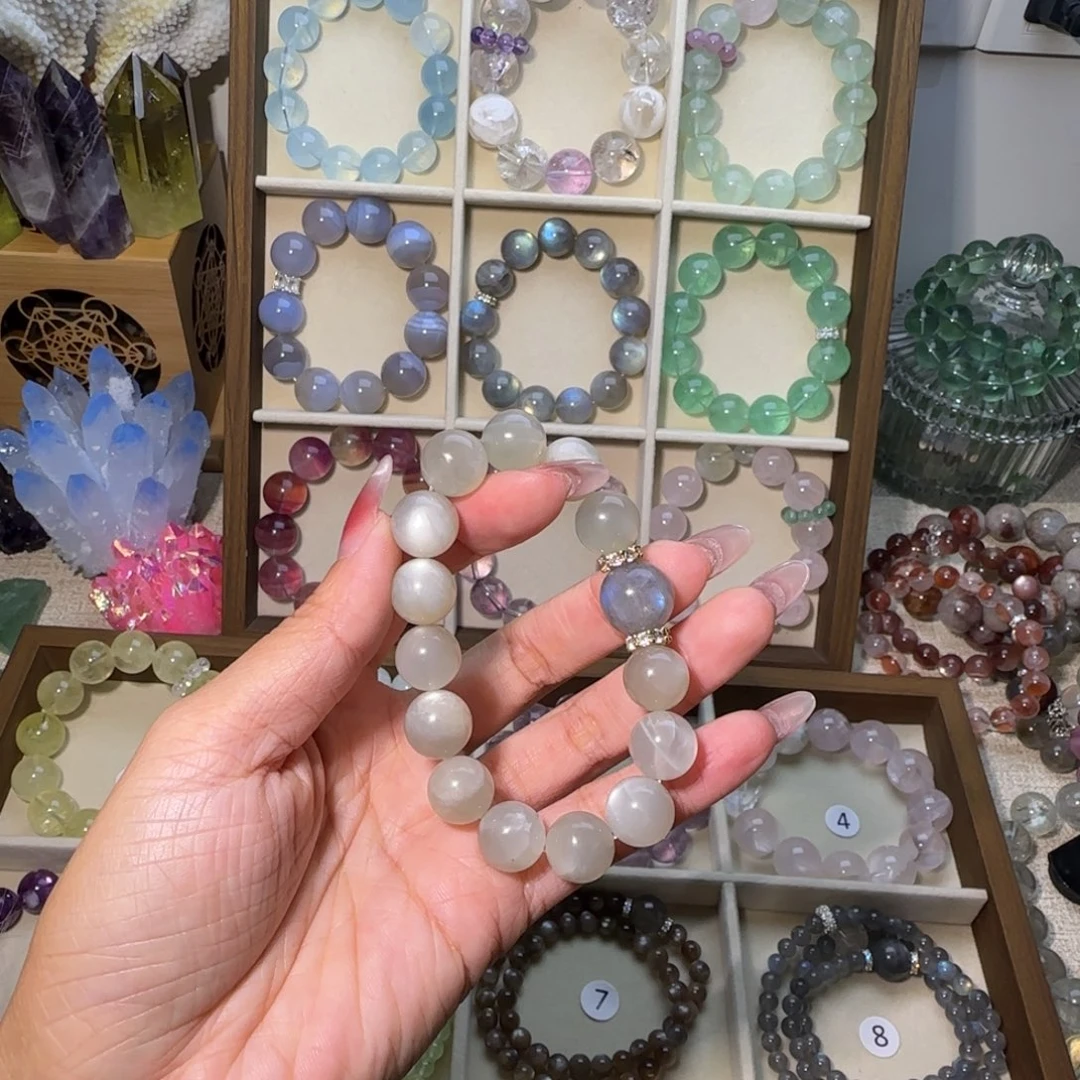 银S925镶嵌手链烟晶