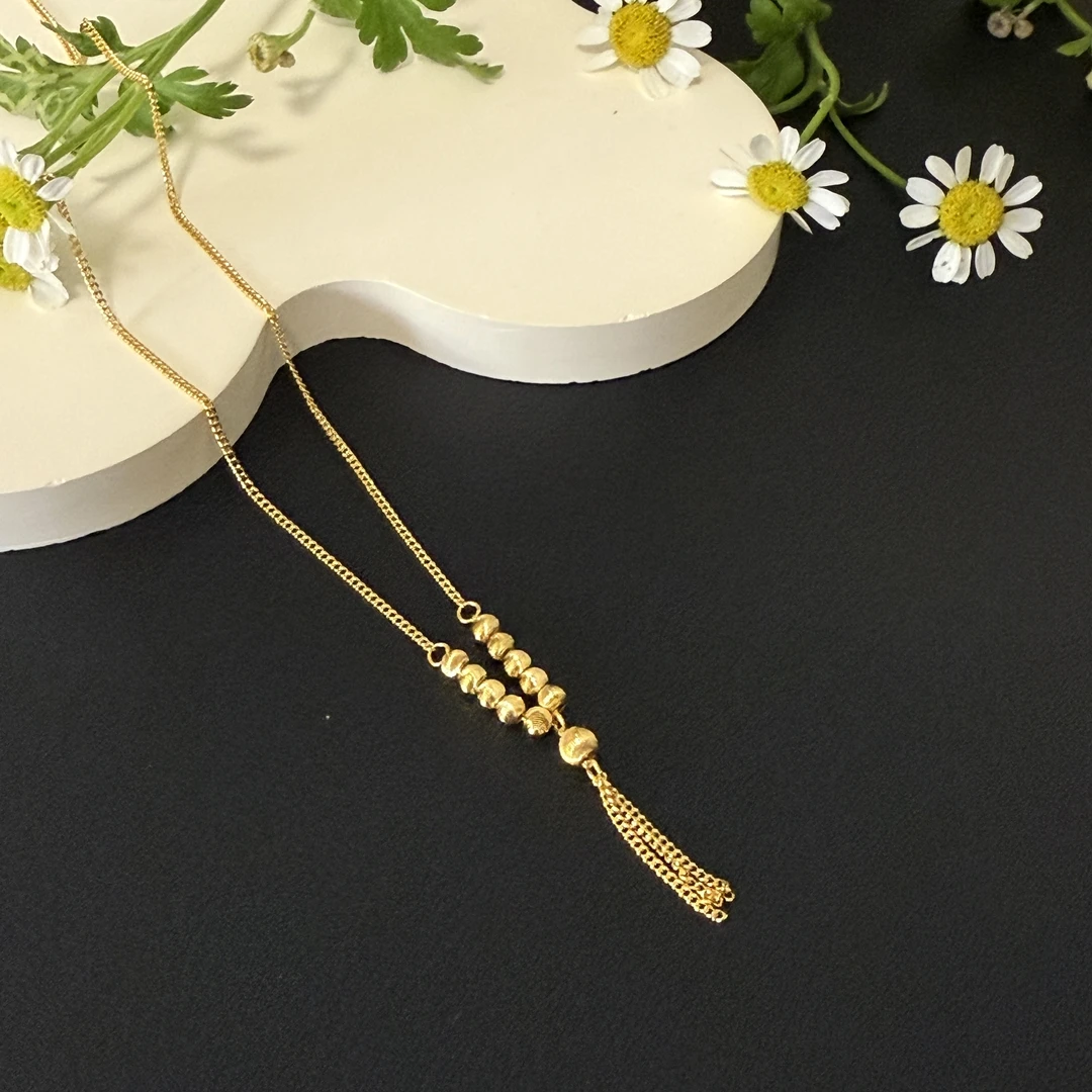 不支持7天无理由【猫眼转运珠流苏】足金999项链套链多样性发一