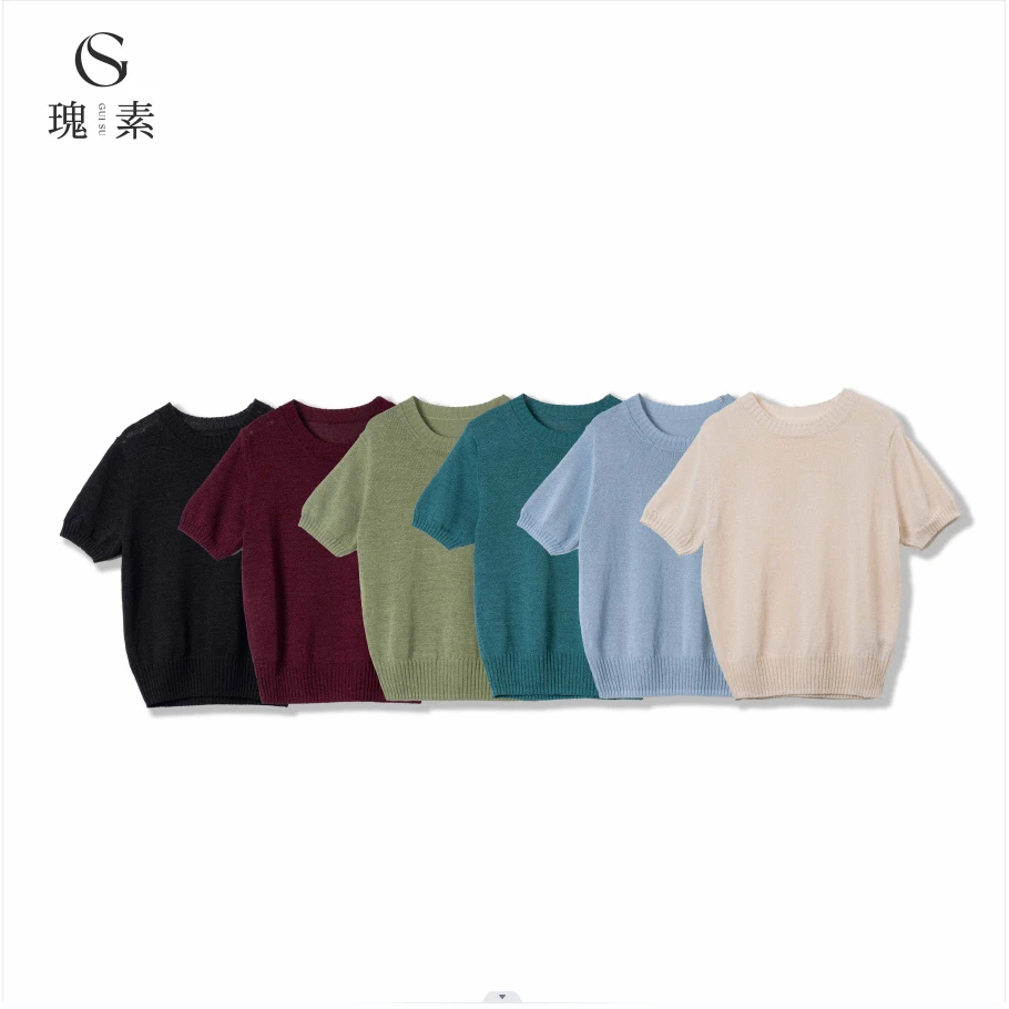 【素姐高定】和纸纱凉感针织衫T恤SYH102706