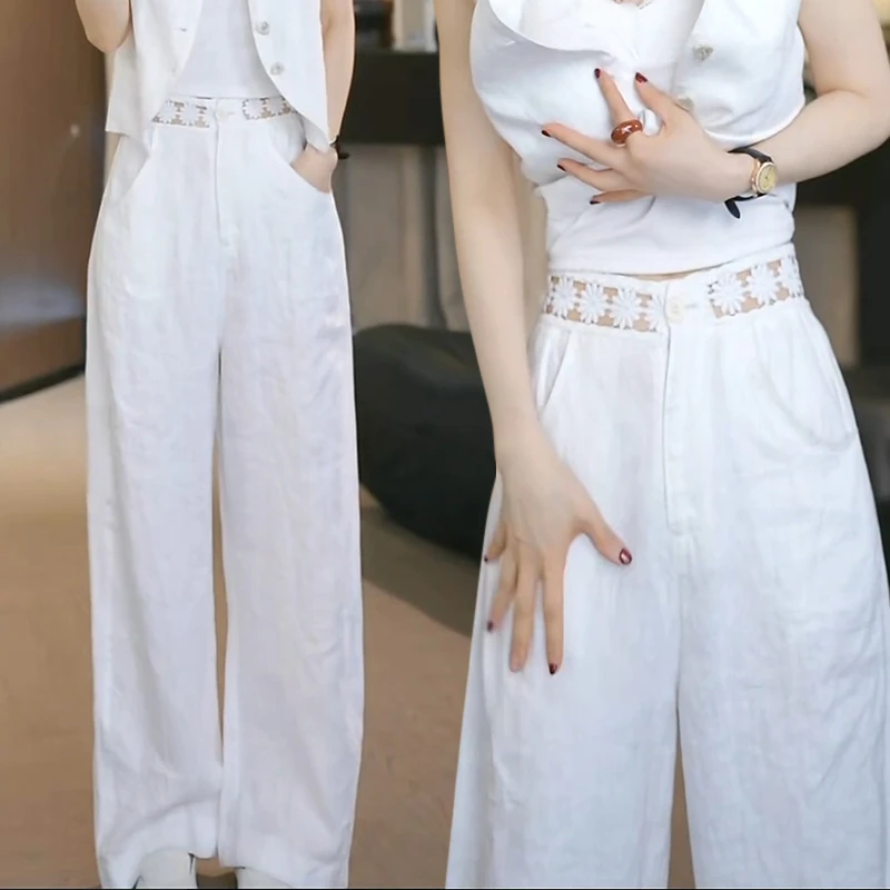 2025新款休闲裤女户外直筒裤子百搭简约纯色百搭宽松显瘦时尚长裤