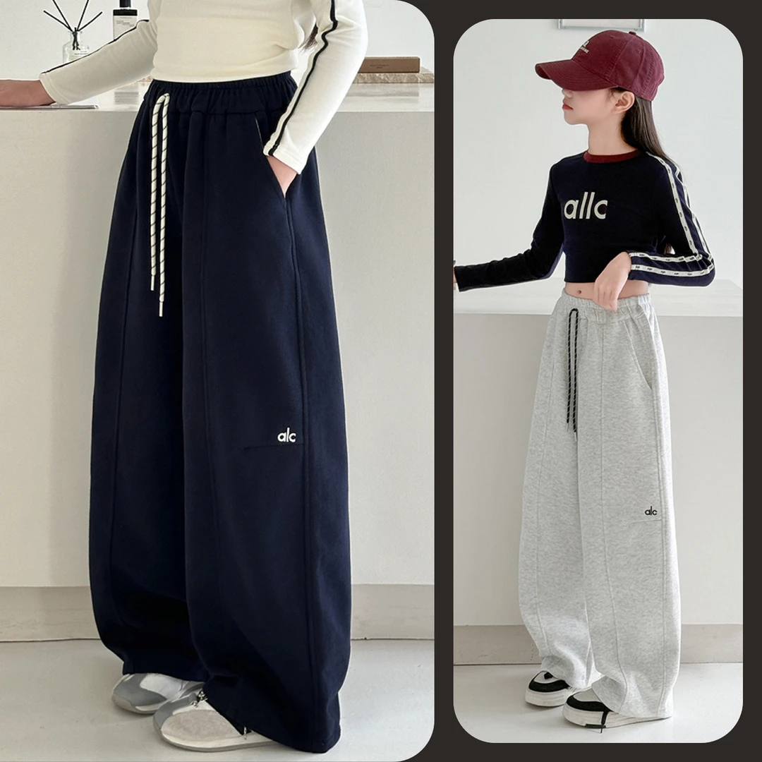 女童时尚运动香蕉休闲裤6~12岁中大童洋气百搭时髦新款潮款卫裤