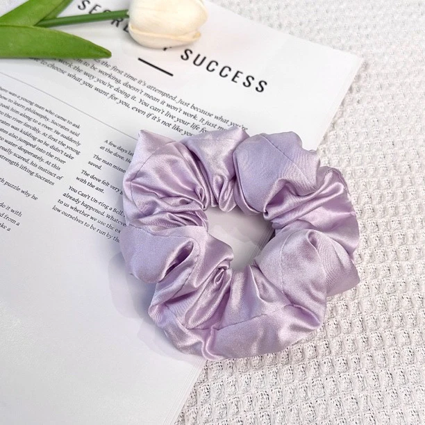 菲妮丝F-1139原创真丝纯色发圈温柔百搭