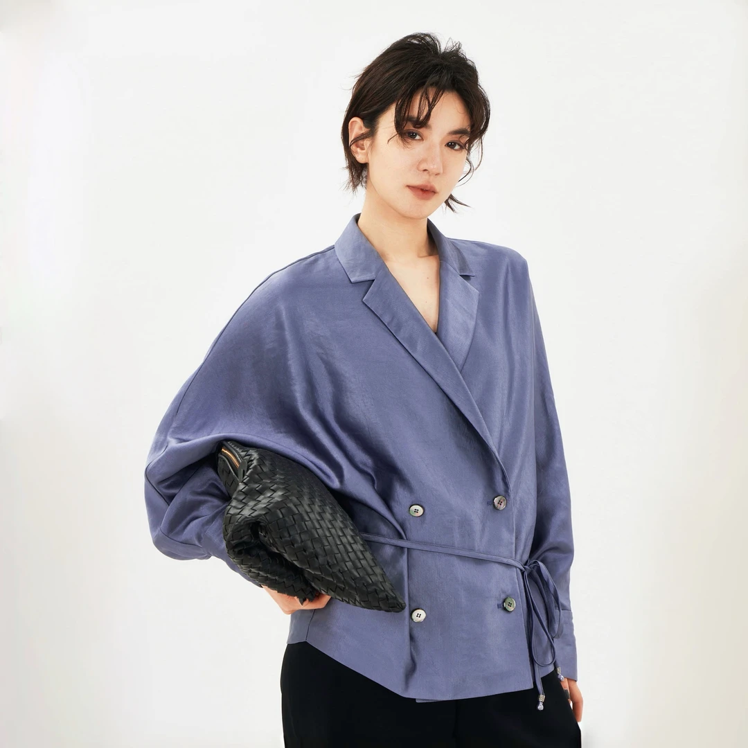 MARIUS【木桐专属】“蝙蝠外套”设计感醋酸亚麻西装外套