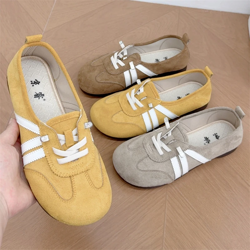 京睿老北京春秋女单鞋复古百搭德训鞋女网红爆款时尚休闲平底鞋