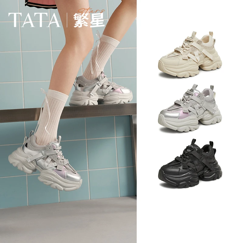【琥珀流光】TATA他她厚底老爹鞋女2025新款增高运动鞋CY202BH5