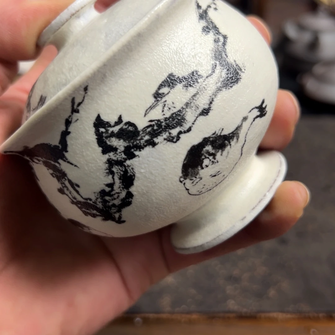 906手工手绘盖碗哈哈哈哈哈哈