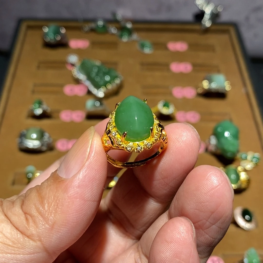 和田玉（碧玉）戒指未镶嵌