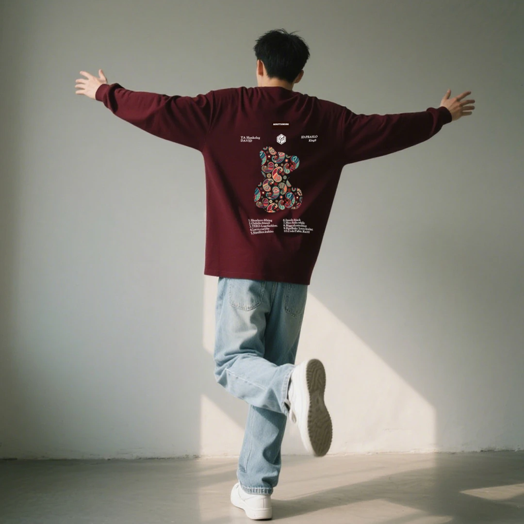 2025新款纯棉长袖t恤男圆领上衣潮流薄款宽松美式休闲春秋打底衫