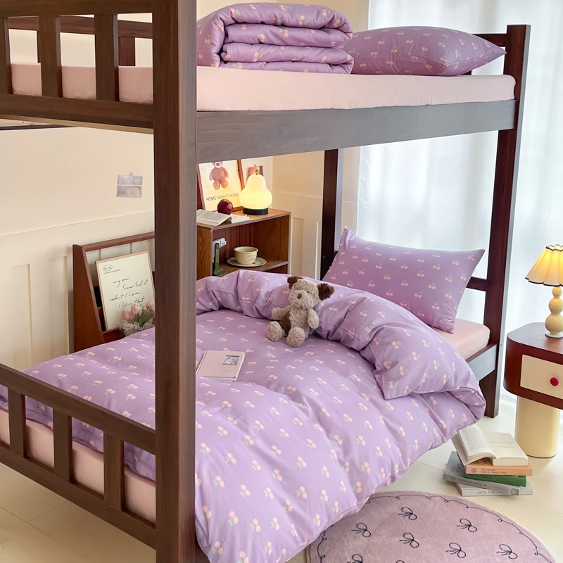 易露娜A类全棉双层纱纯棉学生宿舍大学三件套学生宿舍上下铺床单