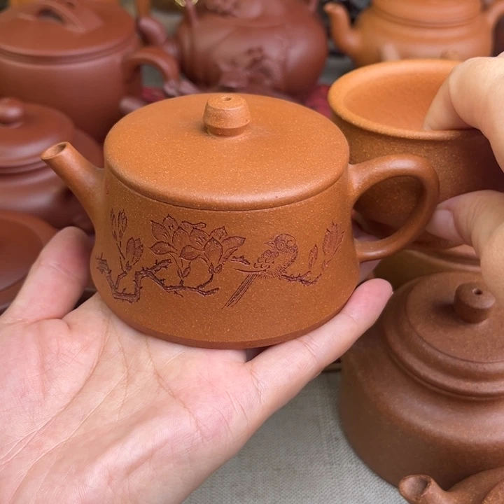 万***法原矿黄降坡刻绘云柱精工半手孤品180cc