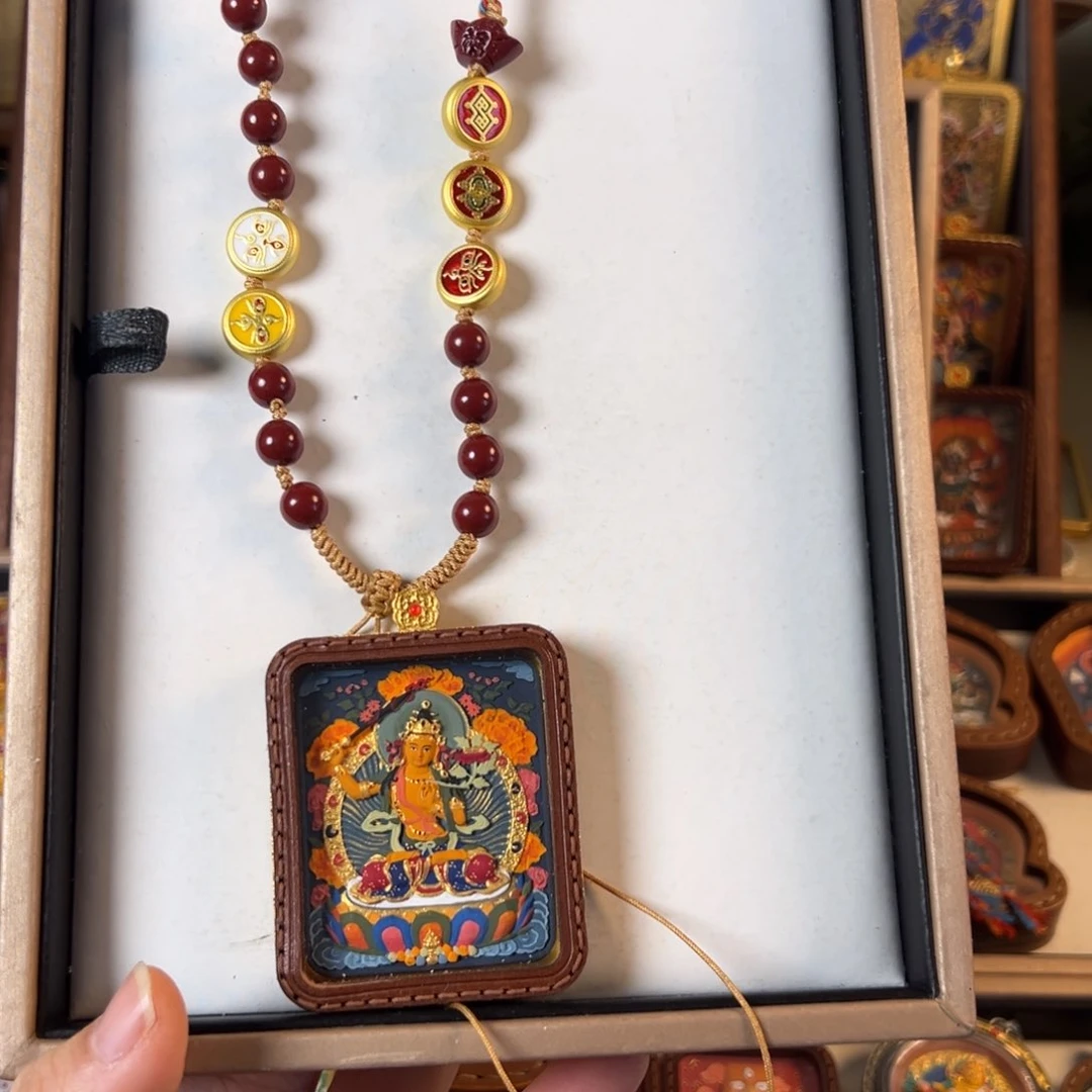 吊坠米**子装裱画立体擦擦文殊