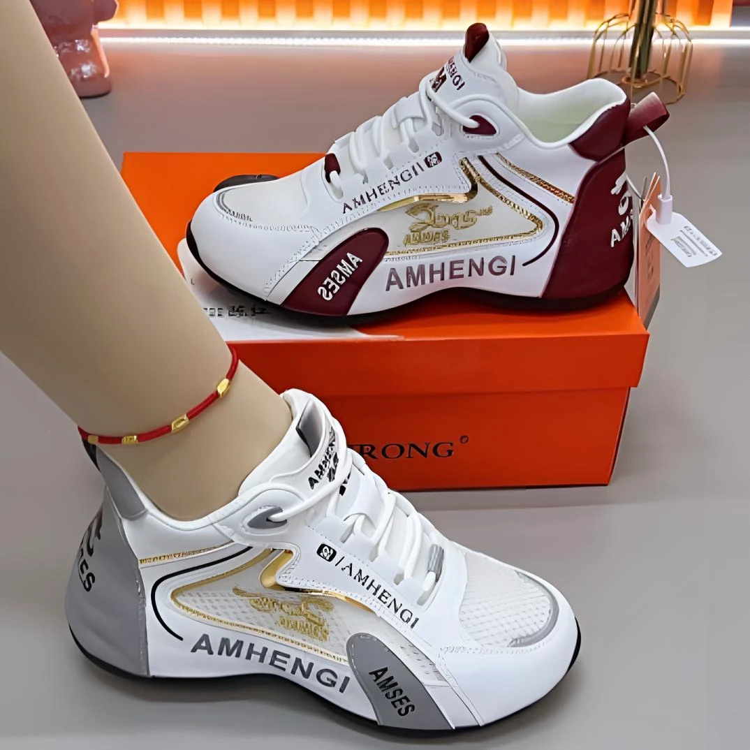 四季新款刺绣款休闲运动鞋百搭舒适跳舞鞋老爹鞋男女款潮流68760