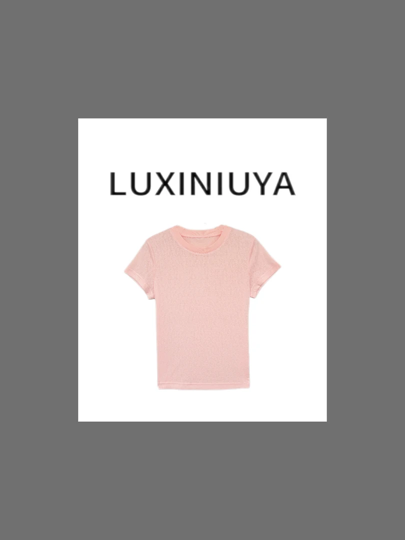 【LUXINIUYA】天 丝刺绣小马 夏季新款高级时尚圆领短袖T恤CX3716