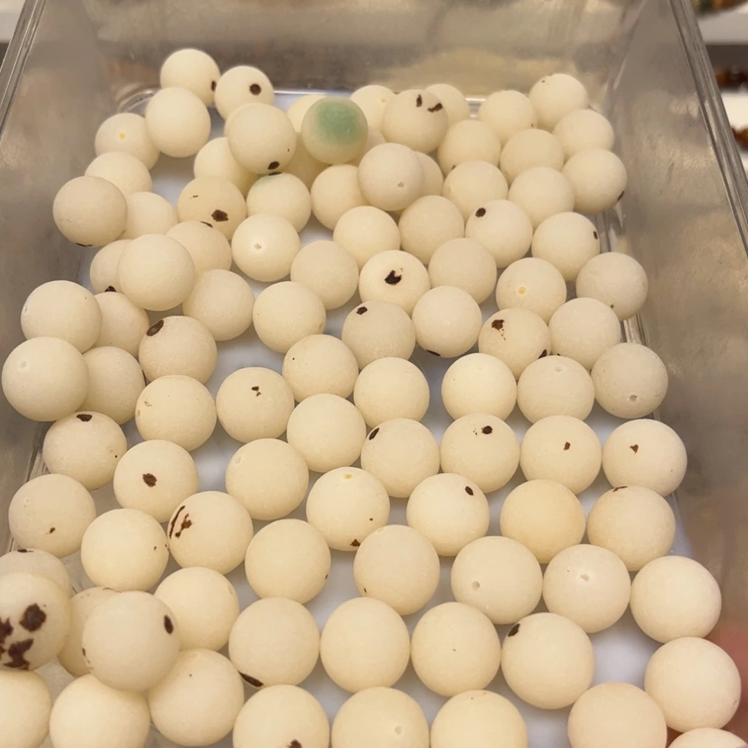 吊坠白玉菩提奶白原籽36颗卡16