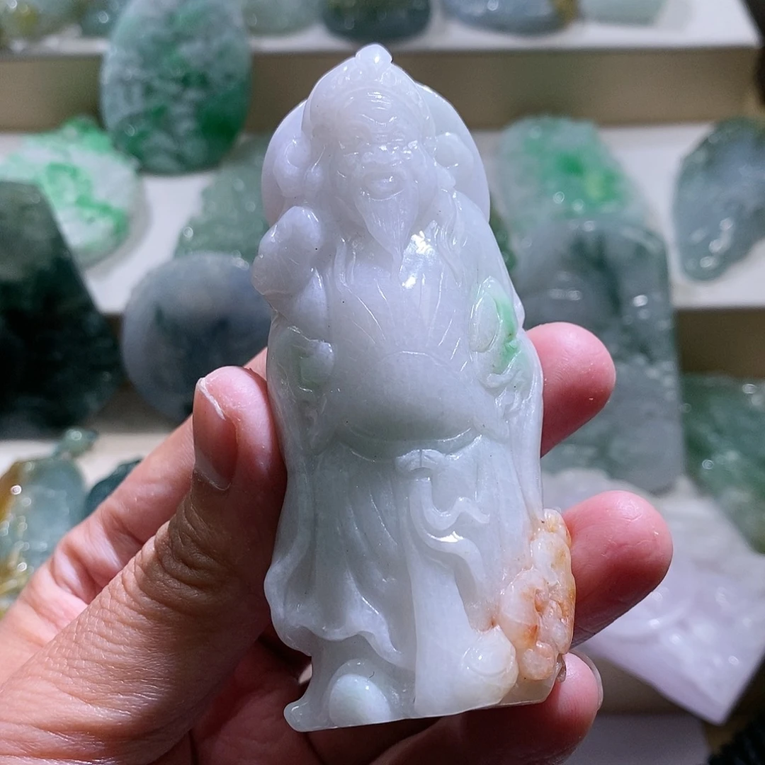 【闪购商品】翡翠颈饰未镶嵌财神，摆件