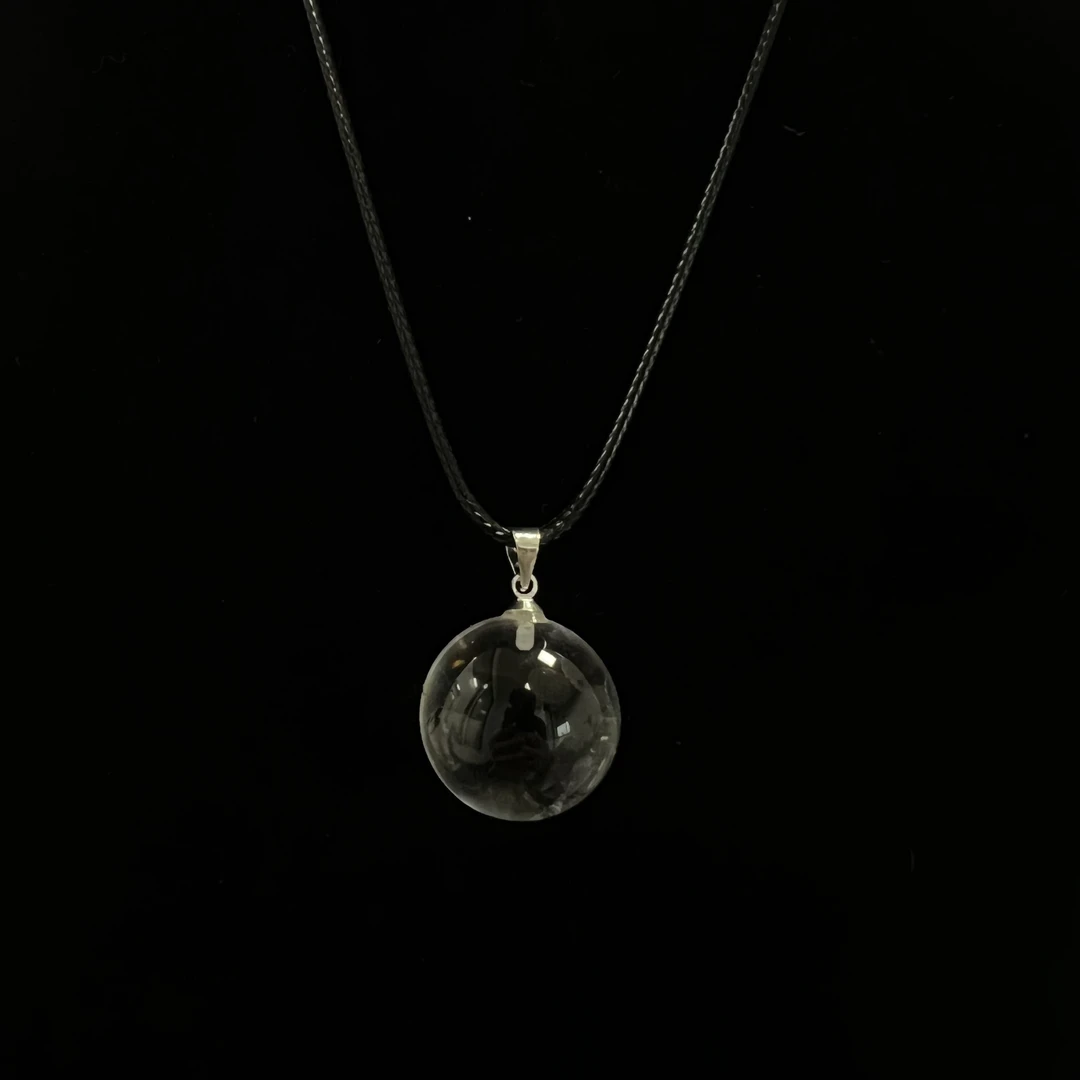 【人鱼泪】19mm天然白阿赛白水晶项链吊坠19mm （多样性发其一) 5001