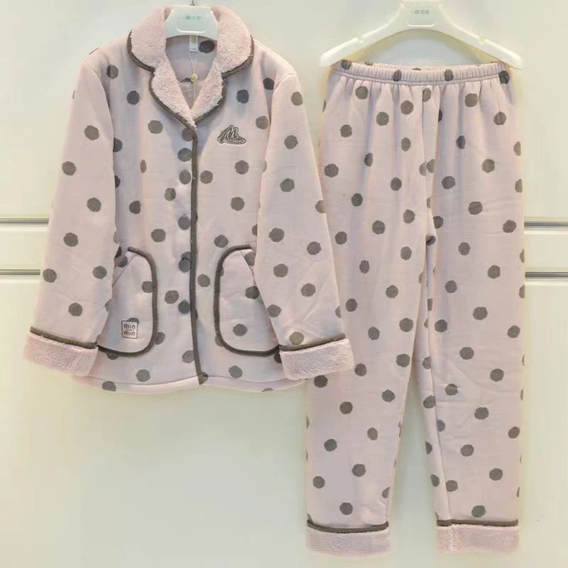 彩色品牌睡衣女士秋冬家居服33463
