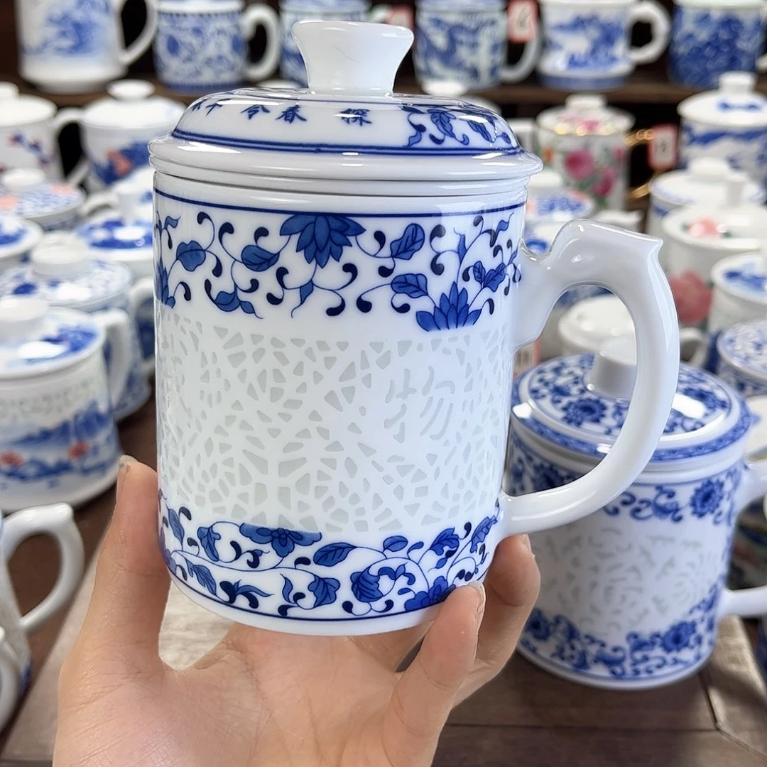 形*景德镇陶瓷马克杯带盖