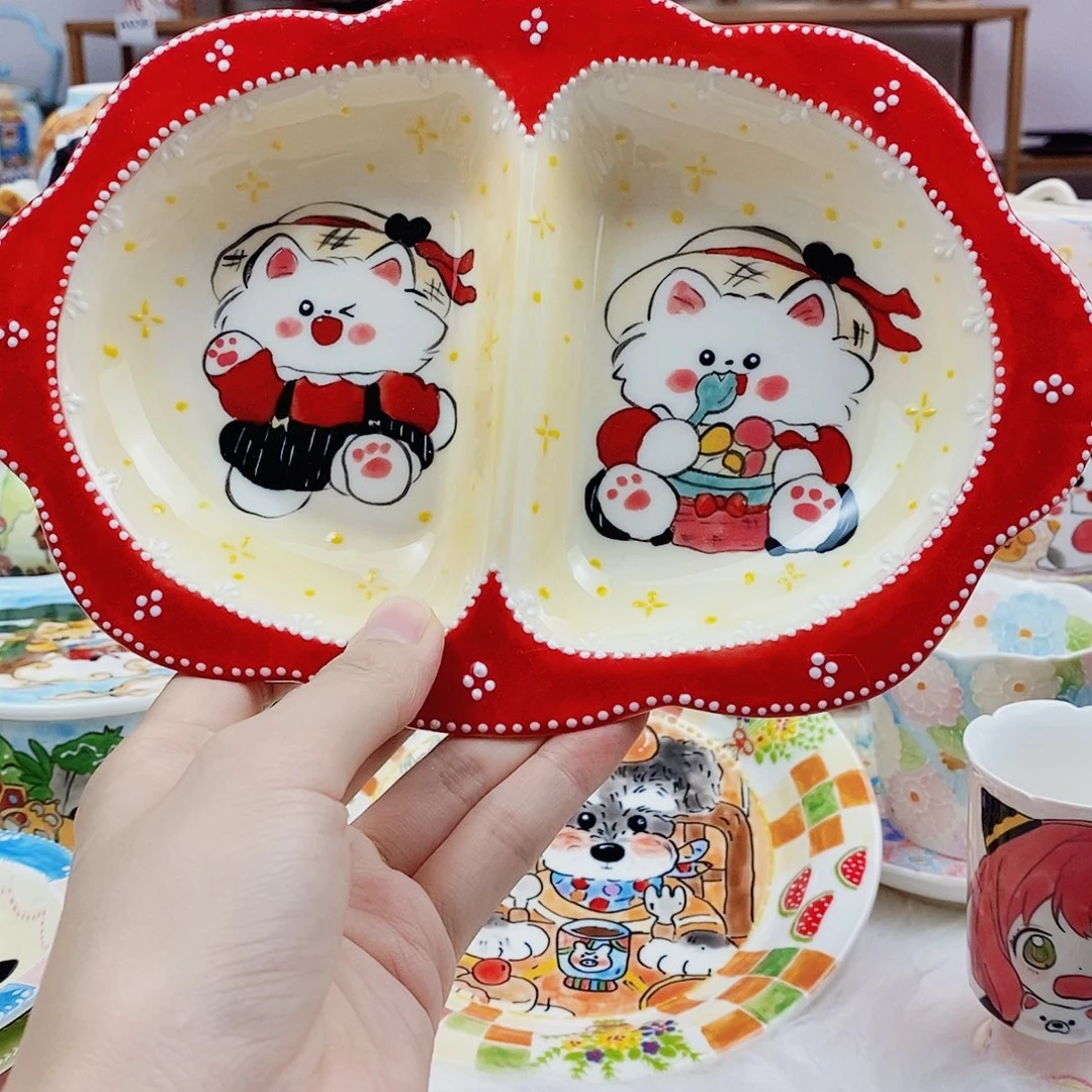 瓷片董董文创手绘陶瓷