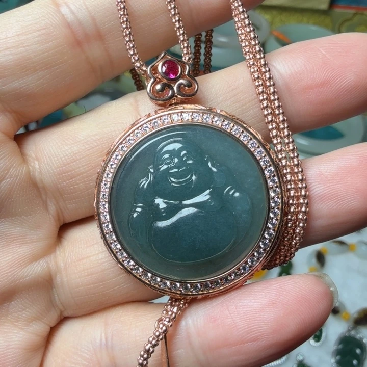 翡翠银S925镶嵌颈饰