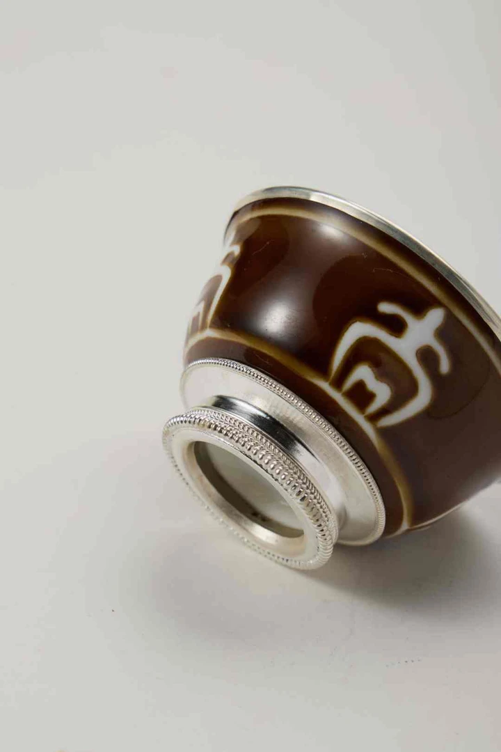 纯手工包银小宝瓶碗陶瓷