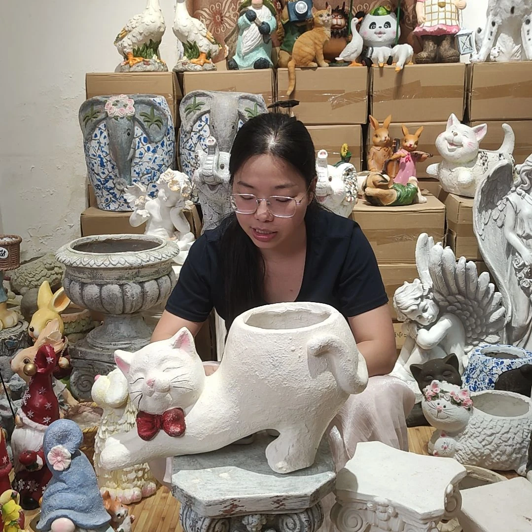 合成树脂氧化镁翘屁股猫咪花盆