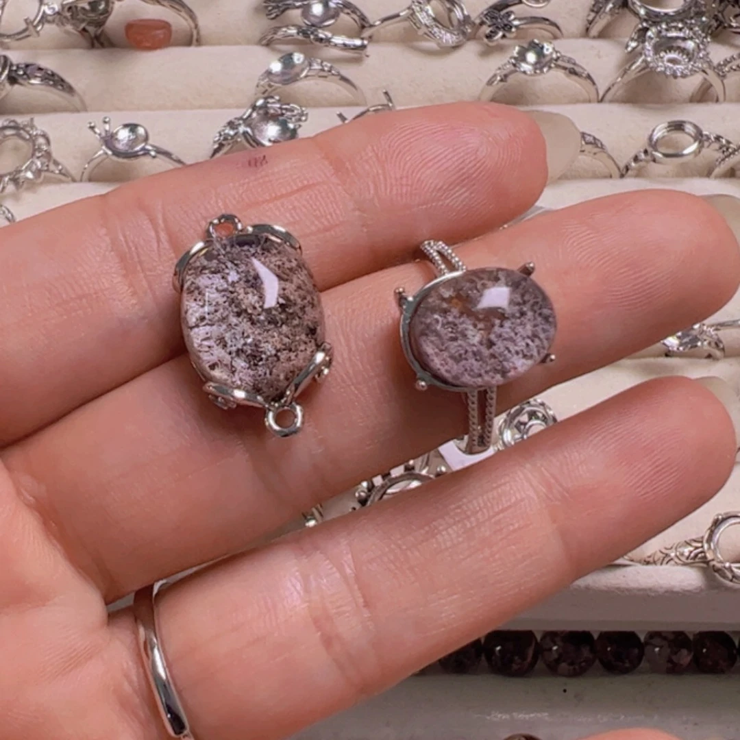 水晶手链银S800镀金镶嵌开*菓