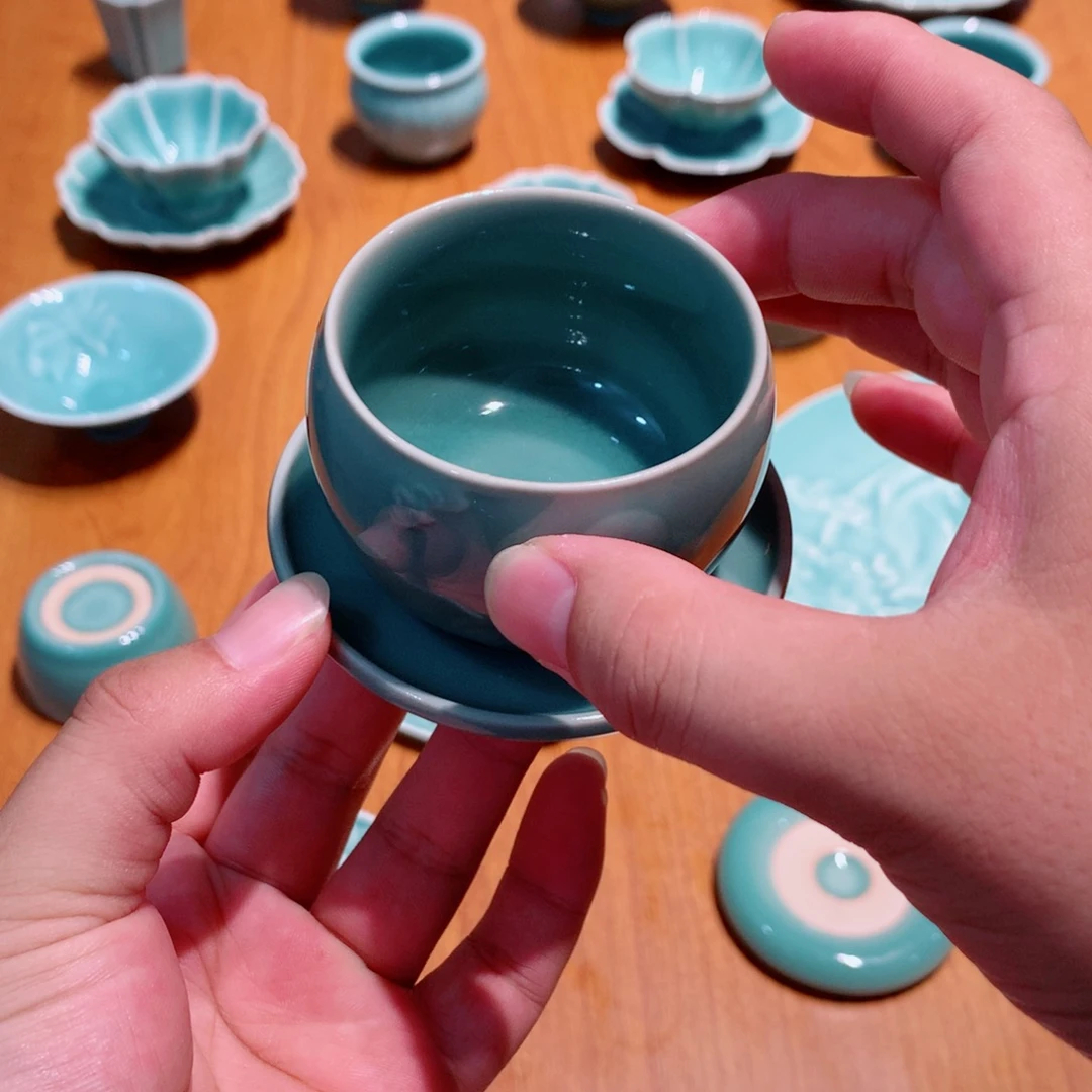 龙泉青瓷茶具一套