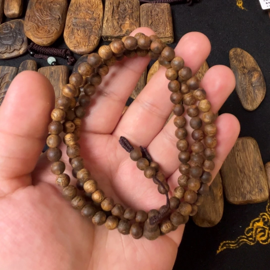 沉香手串奇楠沉香卡6圆珠多圈手串一条（福利）