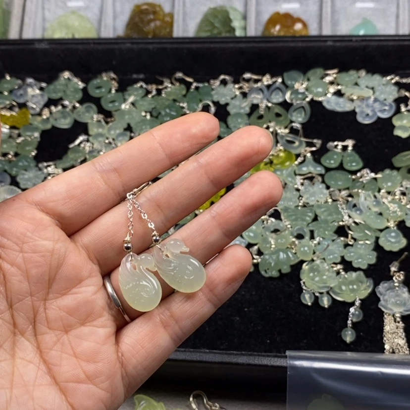 【闪购商品】未镶嵌蛇纹石玉挂件耳饰耳环项链?****?