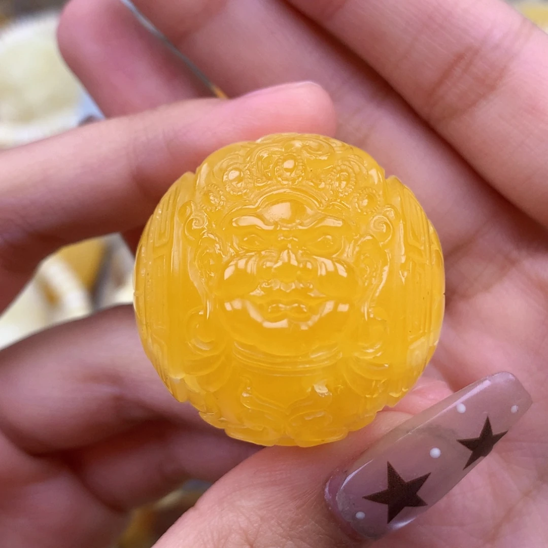 琥珀未镶嵌珠宝奇石33 全品黄财神珠