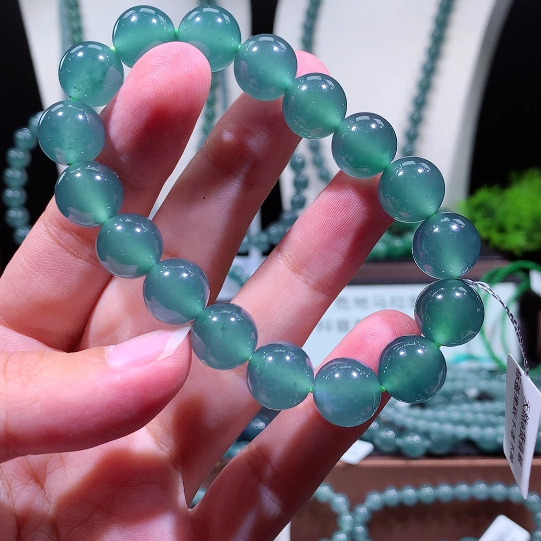 W***二翡翠未镶嵌手链天然a货翡翠手串12.5