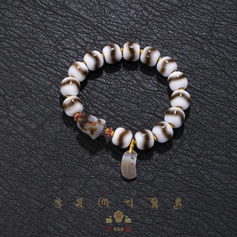 员格格/18K金/天珠雕刻STL/虎牙天珠阵/FWVJZ206（多样性发）